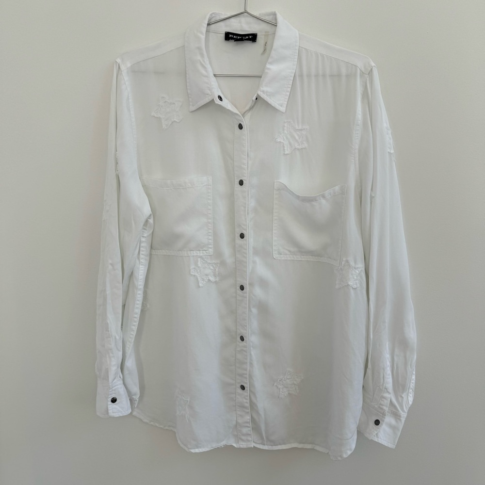 White Button-Up Women's Top